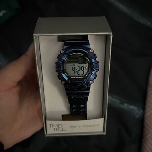 Time and Tru Metallic Blue Digital Watch